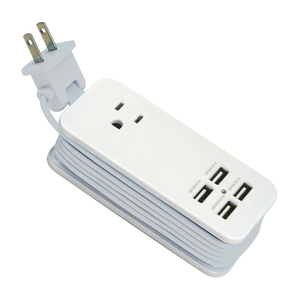 2 Pack Travel Power Strip with 4 USB Ports & 4-Foot Cord