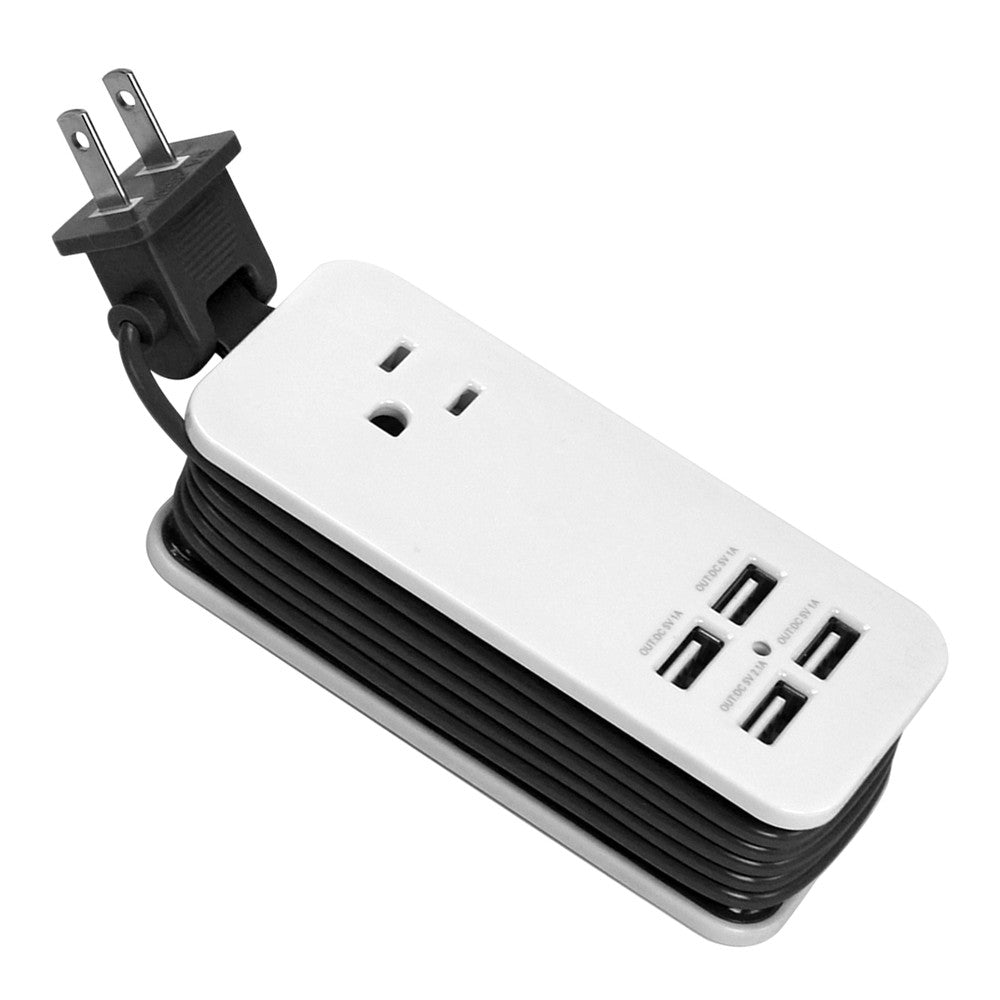 2 Pack Travel Power Strip with 4 USB Ports & 4-Foot Cord