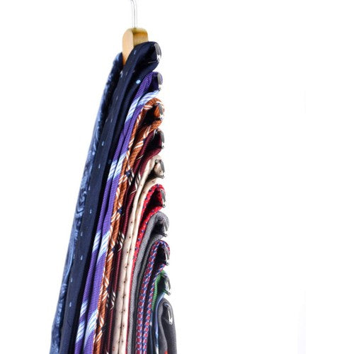 Premium Wooden Necktie and Belt Hanger with a Non-Slip Finish - 20 Hooks