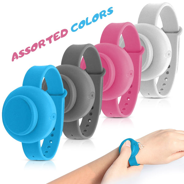 4 Pack Assorted Colors Hand Sanitizer Silicone Refillable Adjustable Wristband