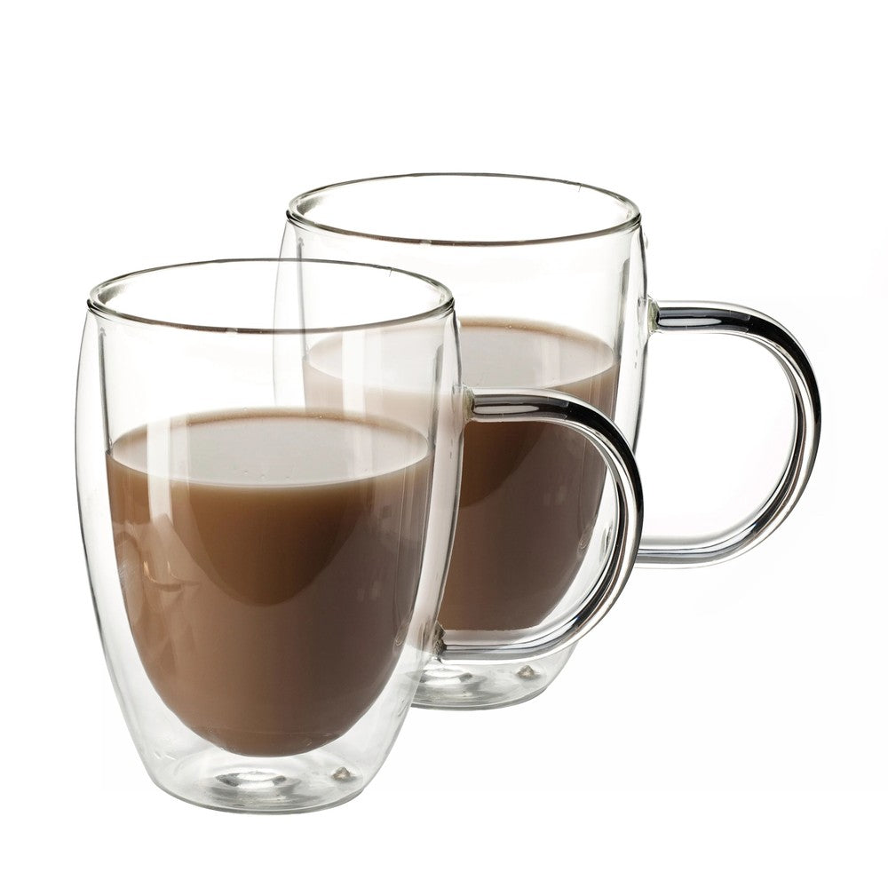 Eravino 4 Pack 12oz Double Wall Glass Mugs