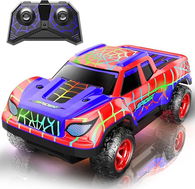 2-Pack Remote Control Vehicles – Red Spider Pick-Up Truck & VRG 4WD Stunt Car