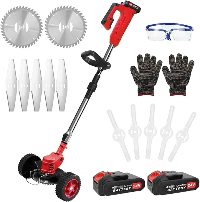 Electric Weed Wacker Cordless – 2 24V 4000mahBatteries – 12 Blades