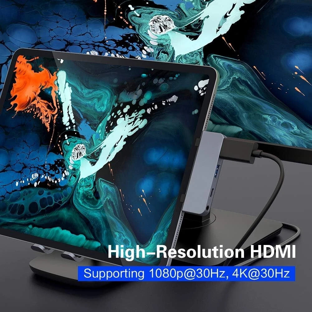 HyperDrive 4-in-1 USB-C Hub for iPad Pro/Air, Gray