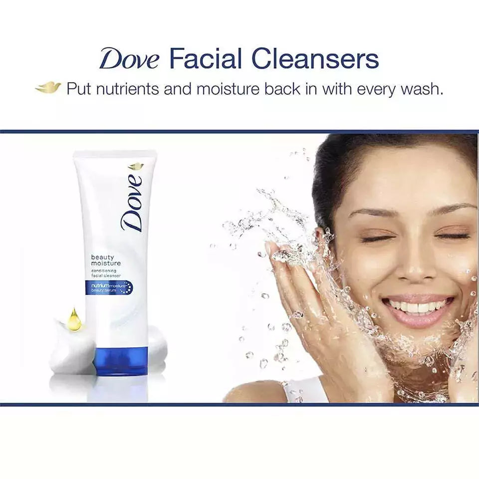 6 Pack Dove Soft Smooth Beauty Serum Moisture Conditioning Facial Cleanser 100 Grams