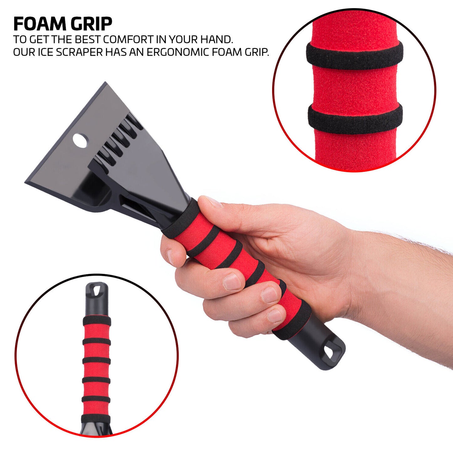 Ice Scraper & Crusher Tool, For Ice & Snow Removal Anti-Scratch