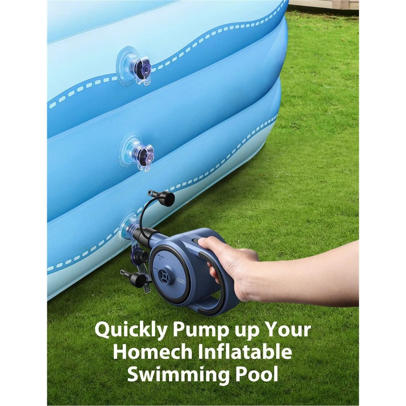 Cordless Portable Electric Air Pump with 3 Nozzles