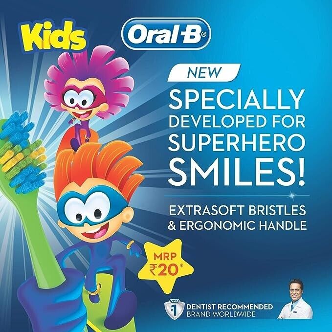 12 Pack Oral-B Kids Toothbrush, Extra Soft (4 Packs of 3)