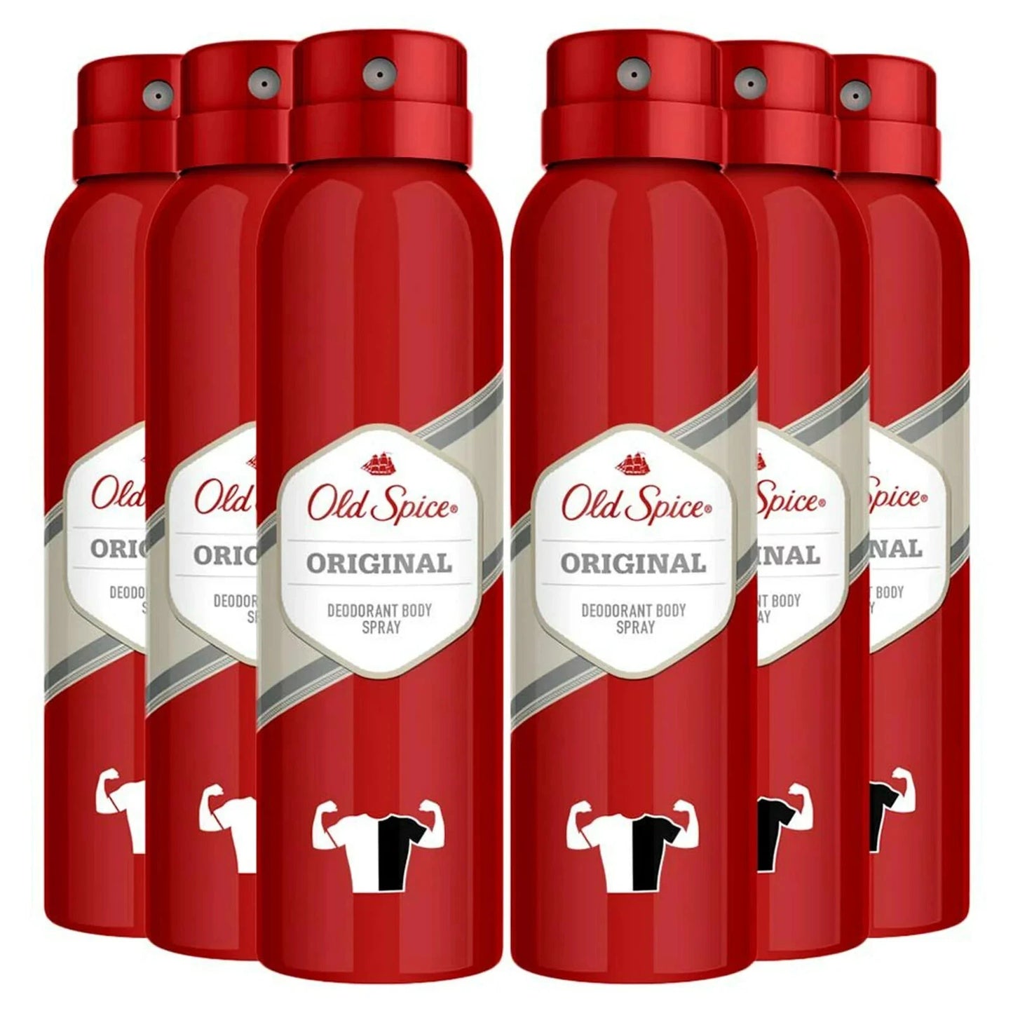 Old Spice Deodorant Body Spray, Original Scent, 150ml. (Pack Of 6)