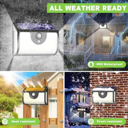Solar Lights Outdoor 4 Pack, Ultra Bright 134LED Motion Sensor