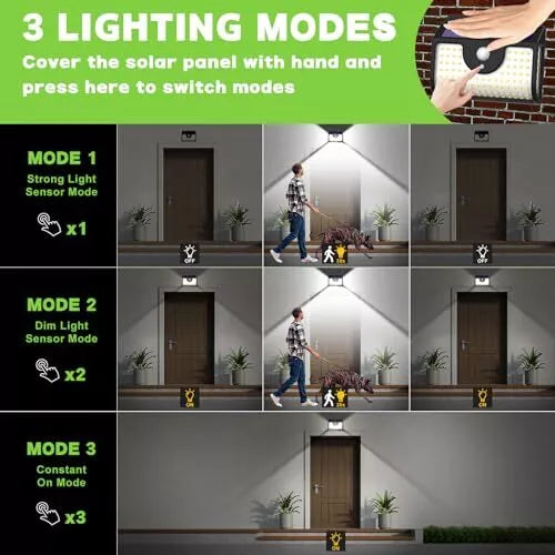 Solar Lights Outdoor 4 Pack, Ultra Bright 134LED Motion Sensor
