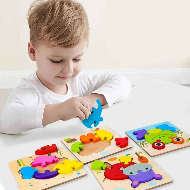 SKYFIELD™ Wooden Vehicle Puzzles, Montessori Learning (Set of 6)