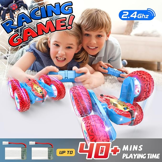 2-Pack Remote Control Vehicles – Red Spider Pick-Up Truck & VRG 4WD Stunt Car
