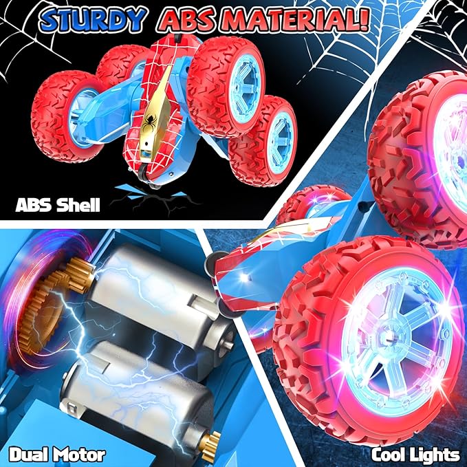 2-Pack Remote Control Vehicles – Red Spider Pick-Up Truck & VRG 4WD Stunt Car