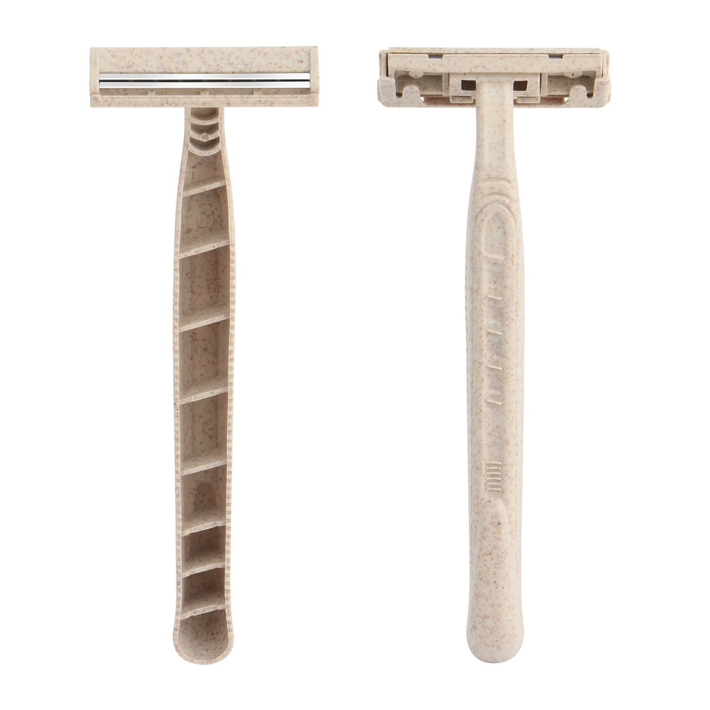 50 Pack Eco-Friendly Twin Blade Razor Biodegradable Wheat Straw for Men & Women
