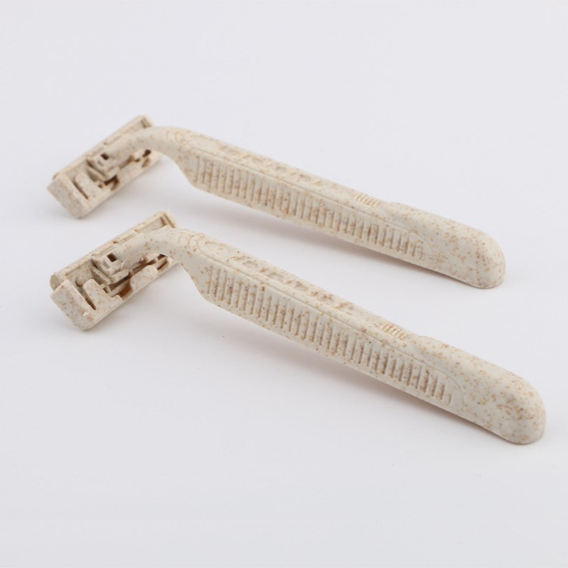 50 Pack Eco-Friendly Twin Blade Razor Biodegradable Wheat Straw for Men & Women
