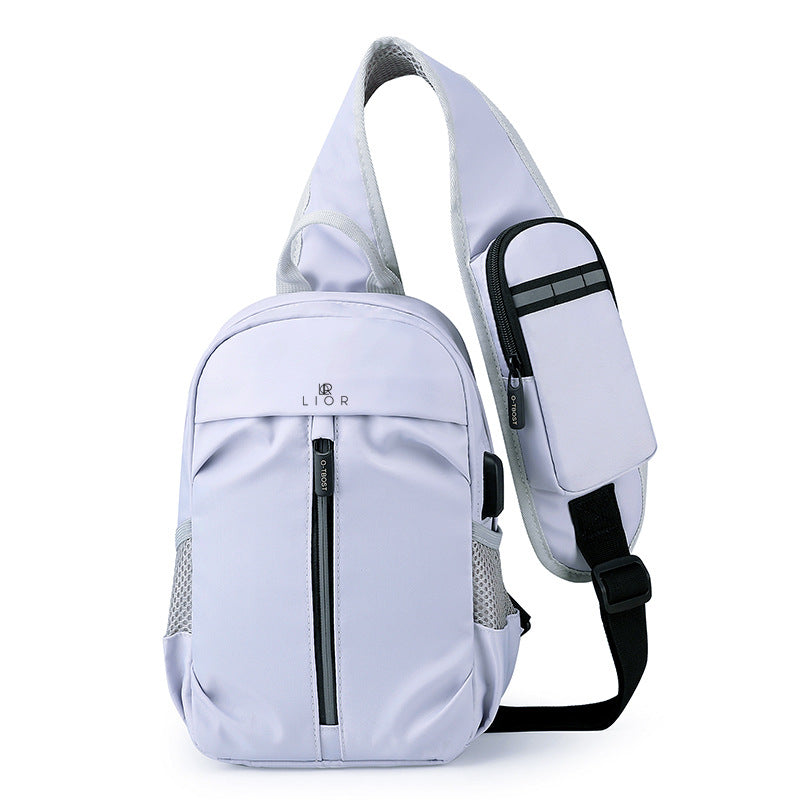Lior USB Charging Port Multi Pocket Shoulder Bag