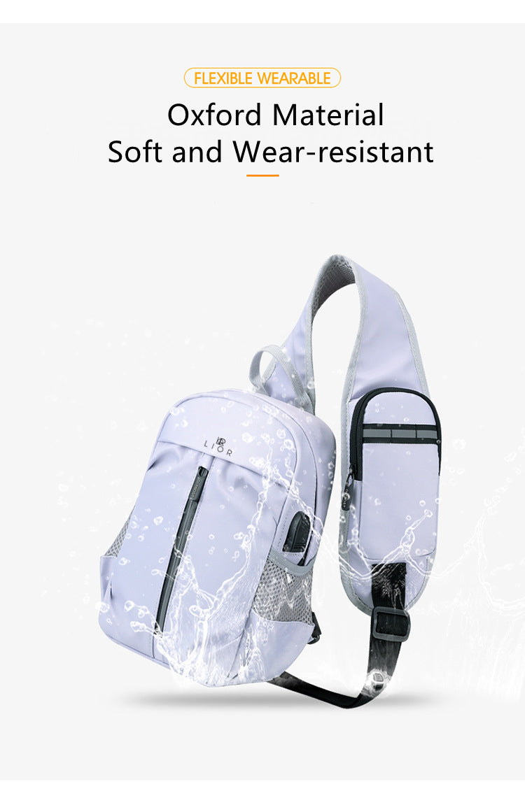 Lior USB Charging Port Multi Pocket Shoulder Bag