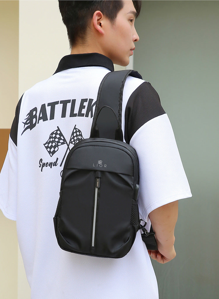 Lior USB Charging Port Multi Pocket Shoulder Bag