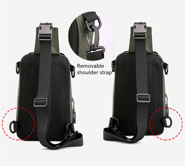 Lior Sling Backpack Chest Bag with USB Socket Small Travel Hiking Daypack