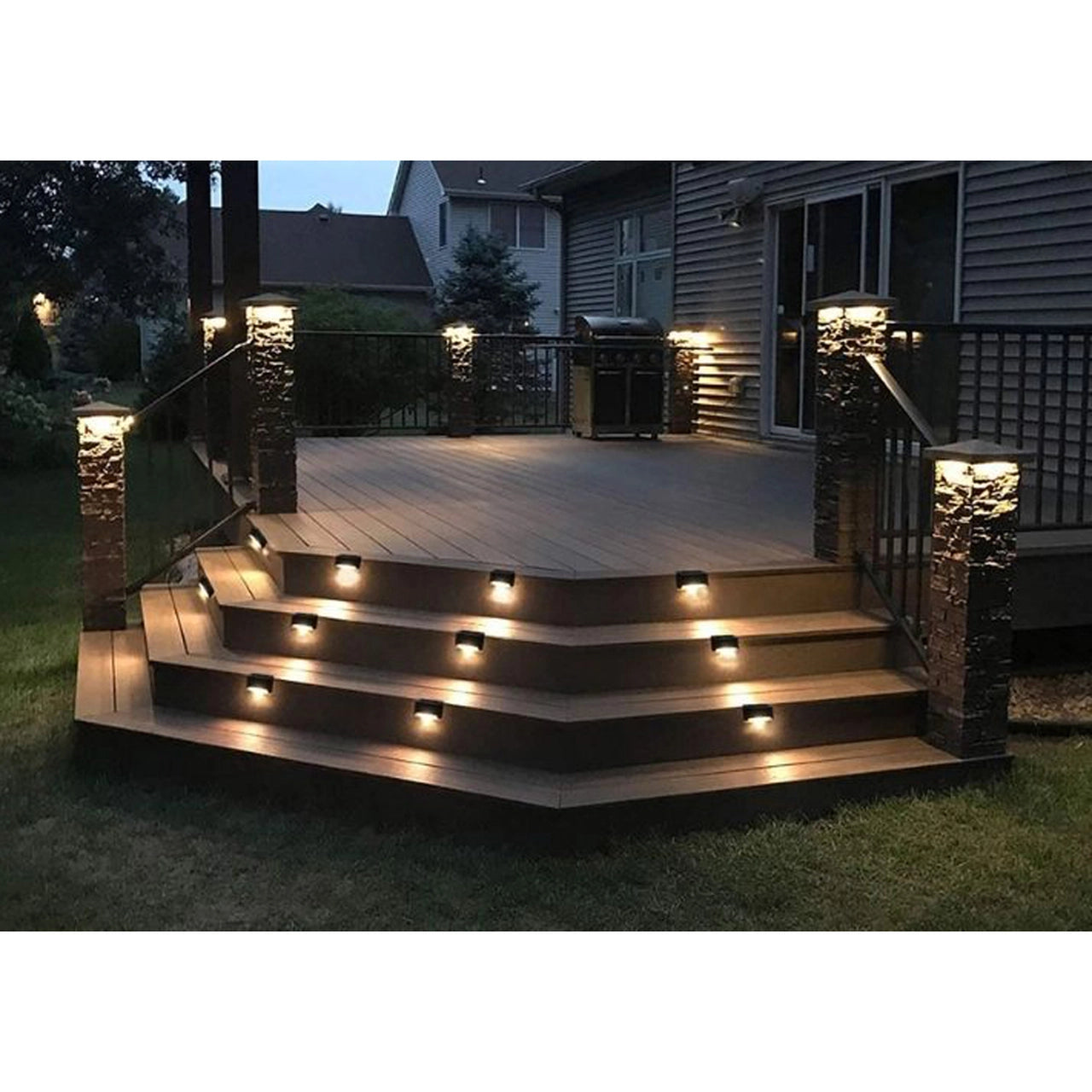 Solar-Powered Waterproof LED Deck Light (4-Pack)