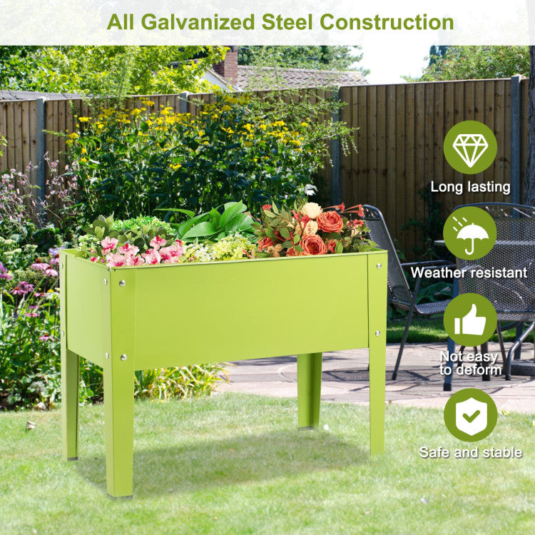 24.5 x 12.5 Inch Outdoor Elevated Garden Plant Stand Flower Bed Box