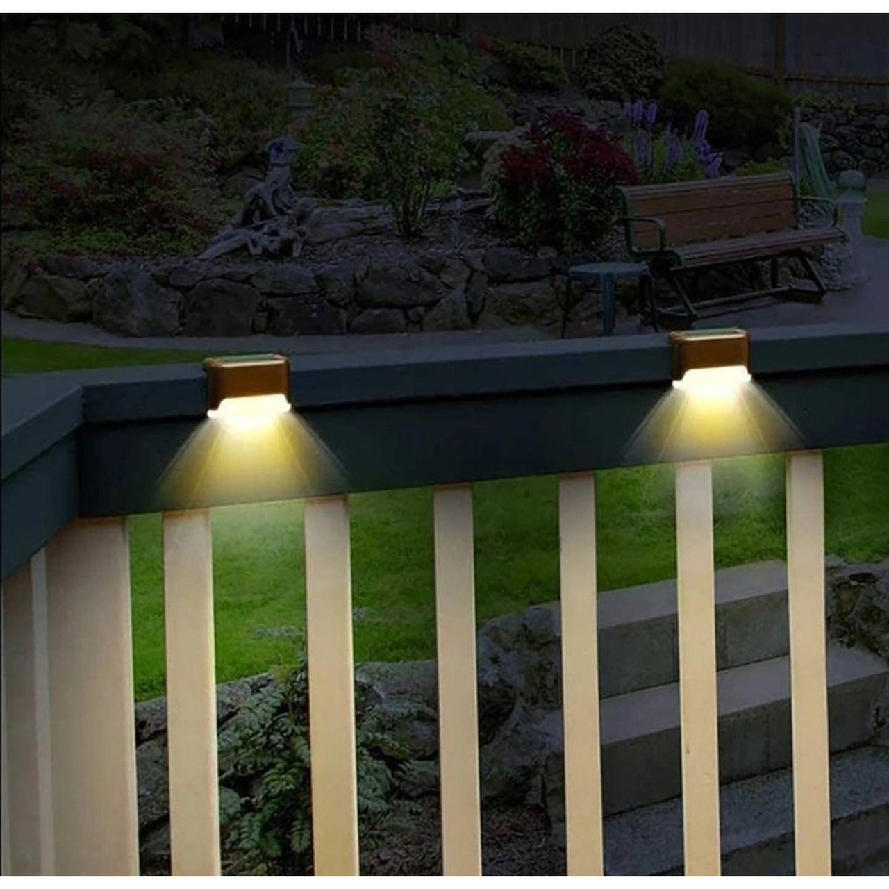 Solar-Powered Waterproof LED Deck Light (4-Pack)