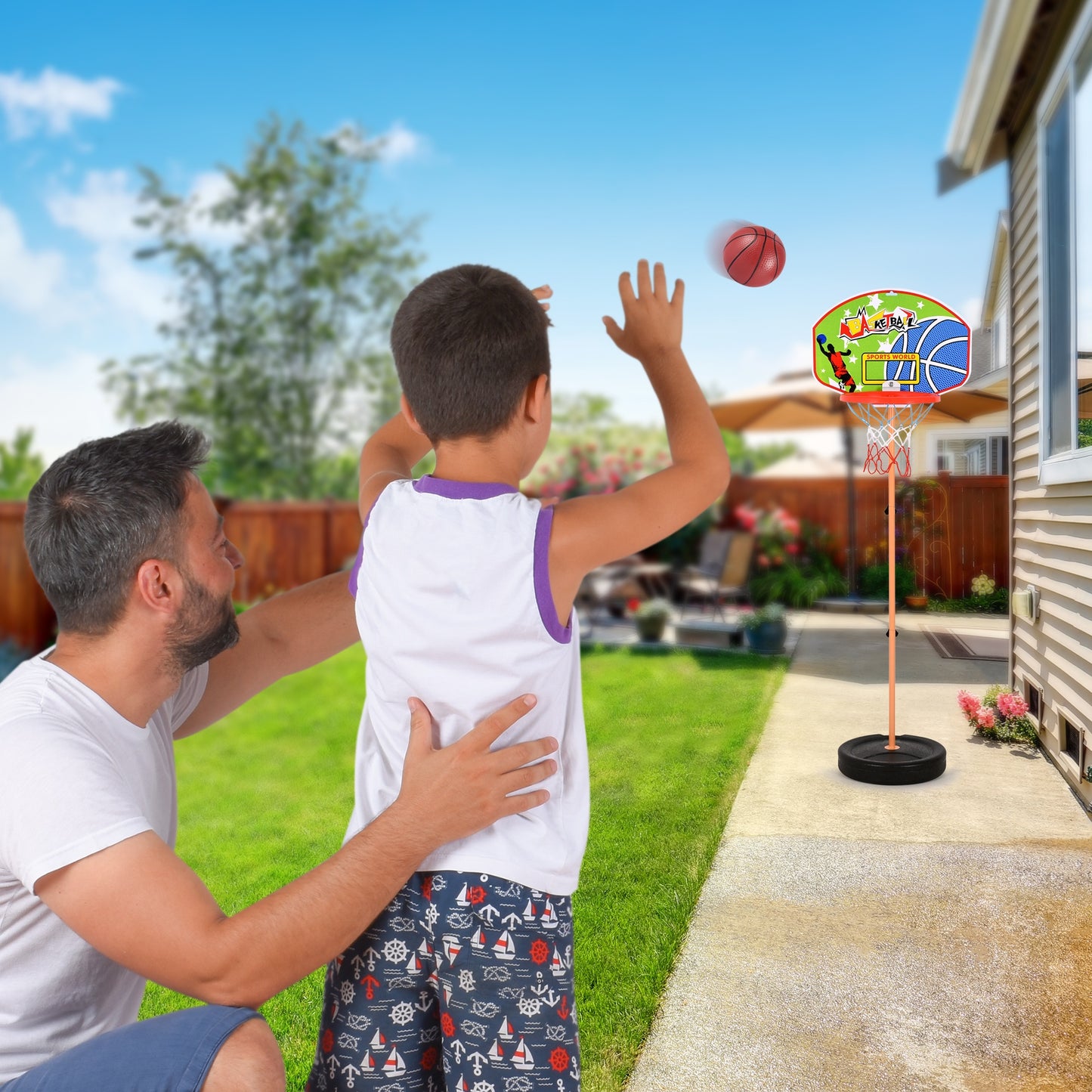 Kids Basketball Hoop Play Set – Adjustable Height 25-52 Inches