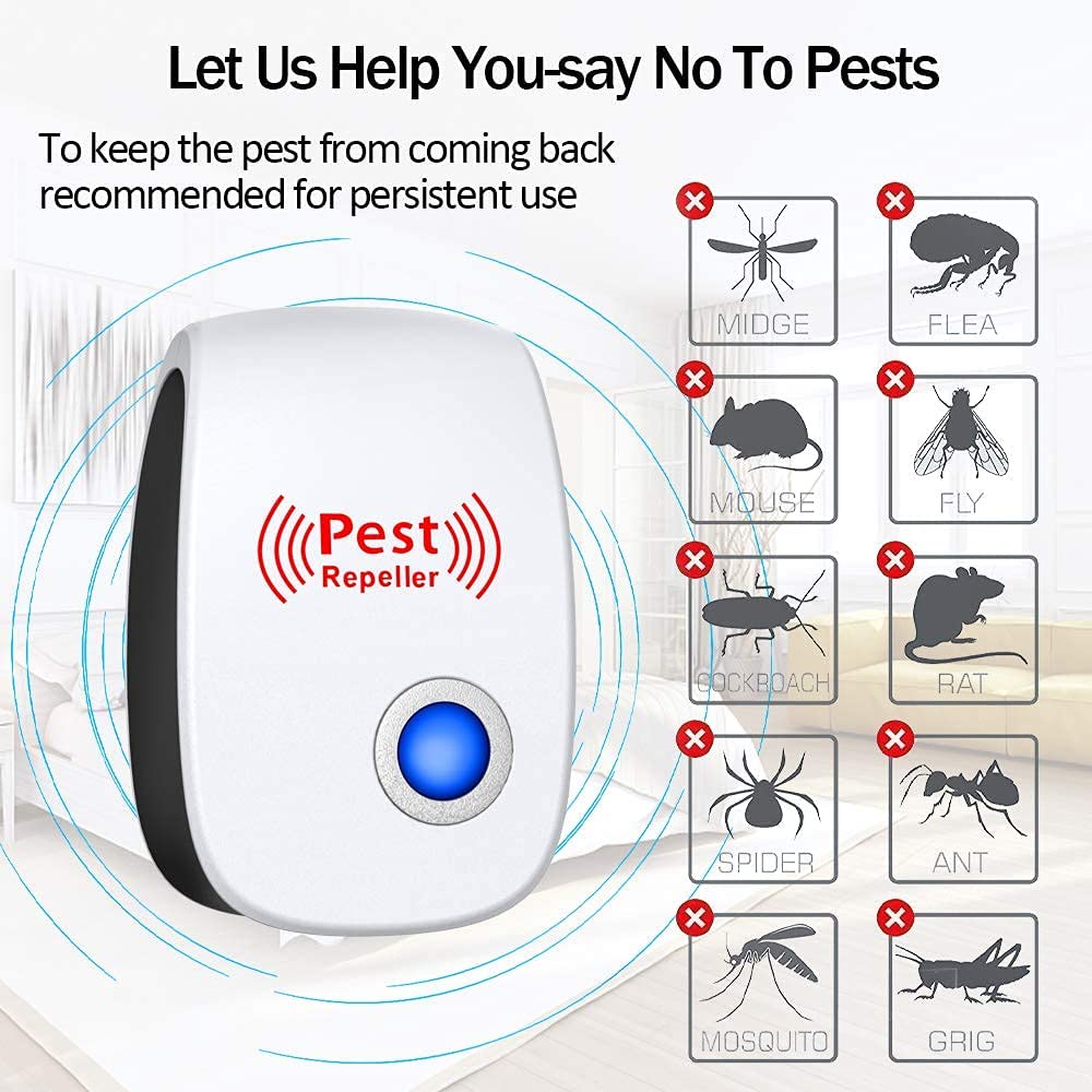 6 Pack Ultrasonic Pest Repeller Electronic Plug in