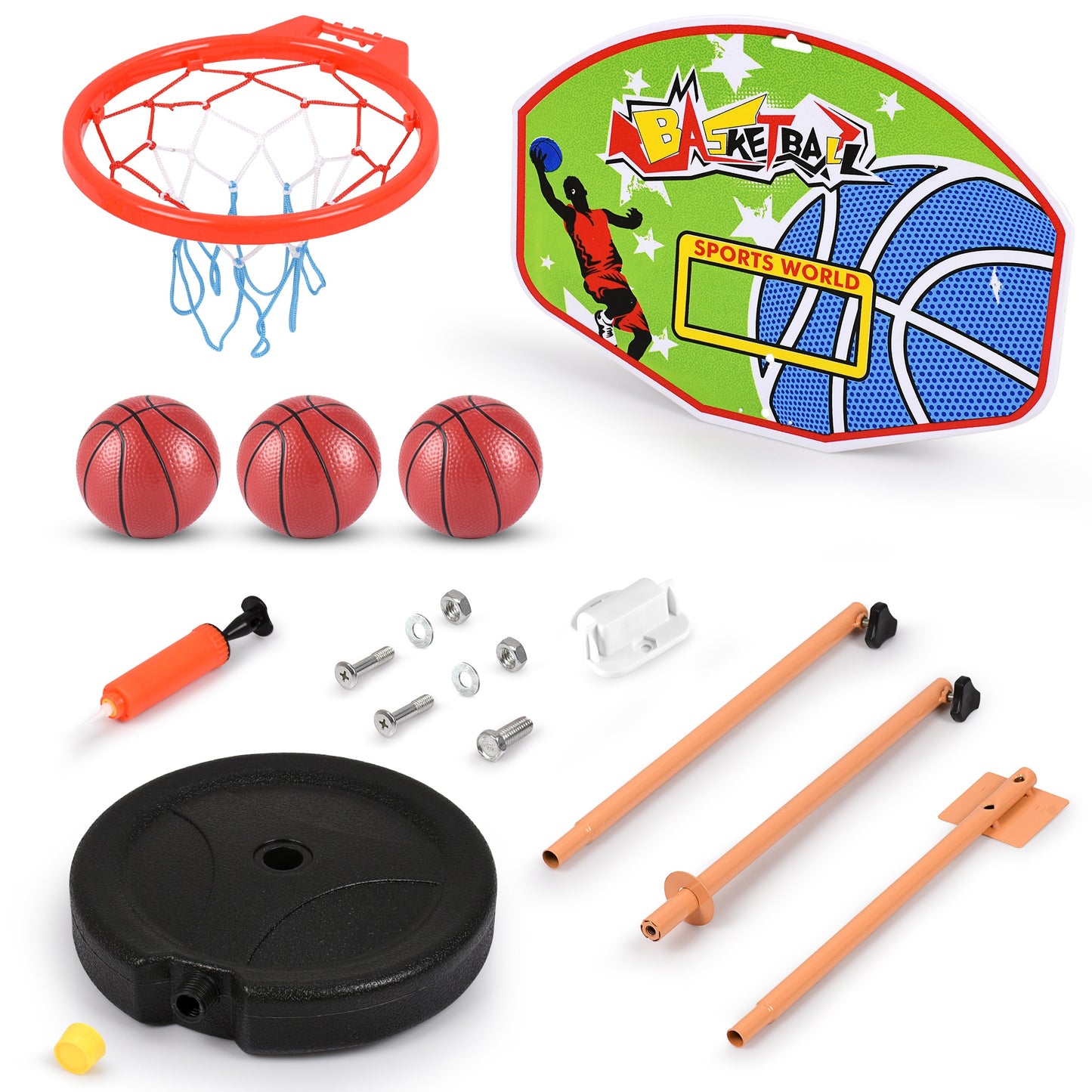 Kids Basketball Hoop Play Set – Adjustable Height 25-52 Inches