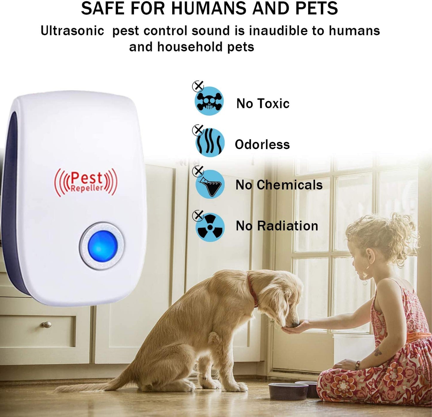 6 Pack Ultrasonic Pest Repeller Electronic Plug in