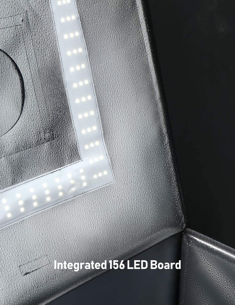 ESDDI Photo Studio Light Box 24"/60cm Adjustable Brightness Portable Folding Hook & Loop