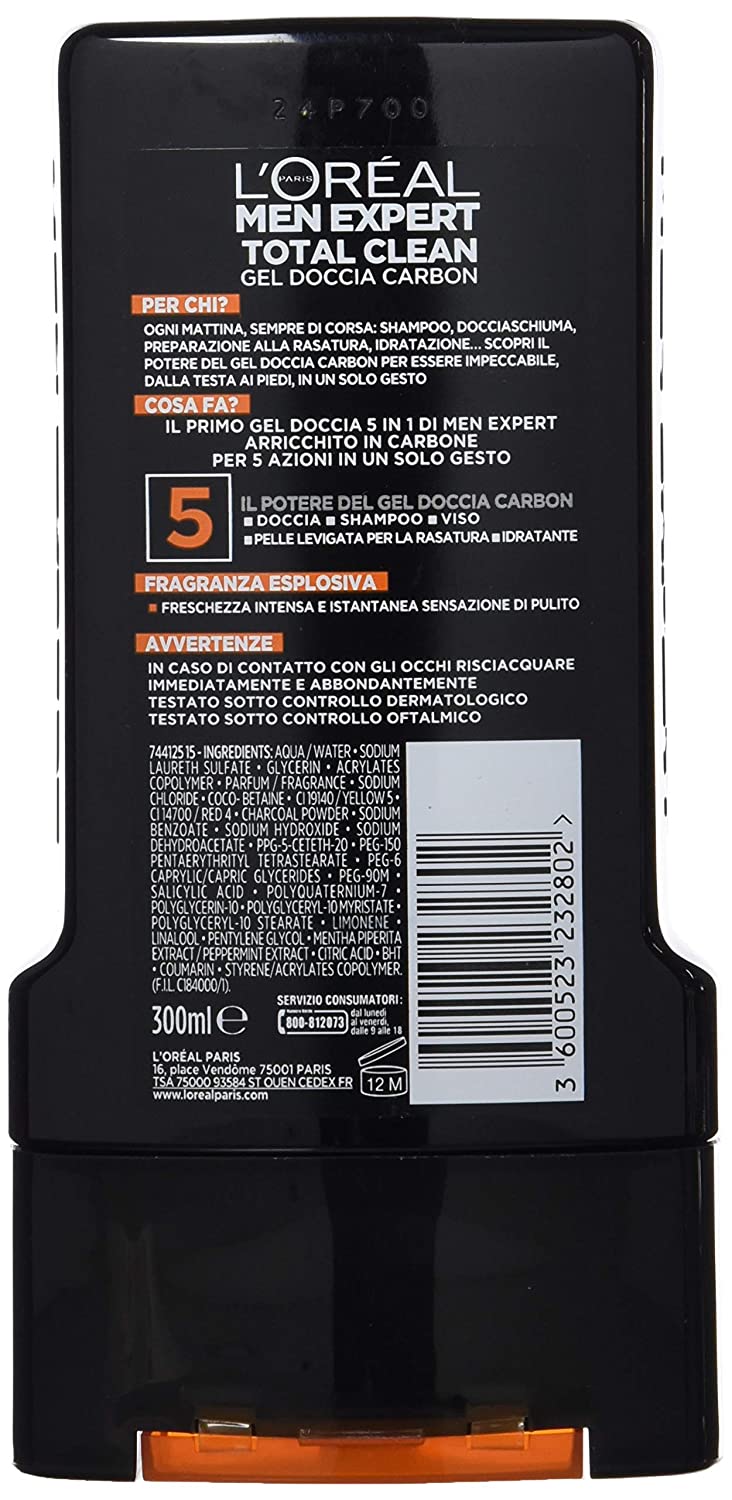 6 Pack L'Oreal Paris Men Expert Shower Gel,300ml
