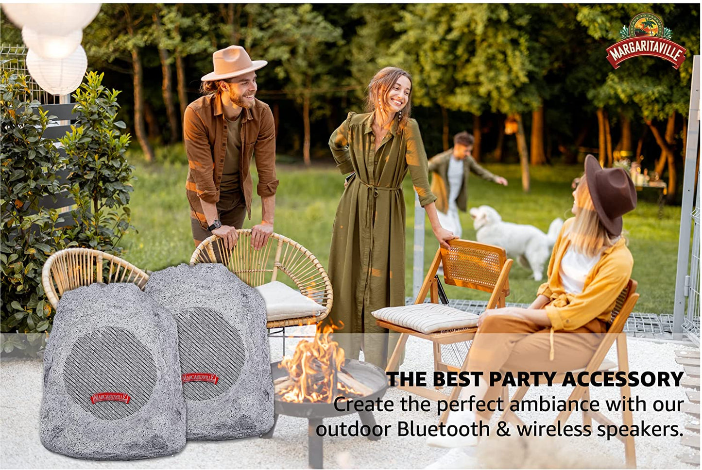 2 Pack: Margaritaville “On The Rock” Bluetooth Speakers