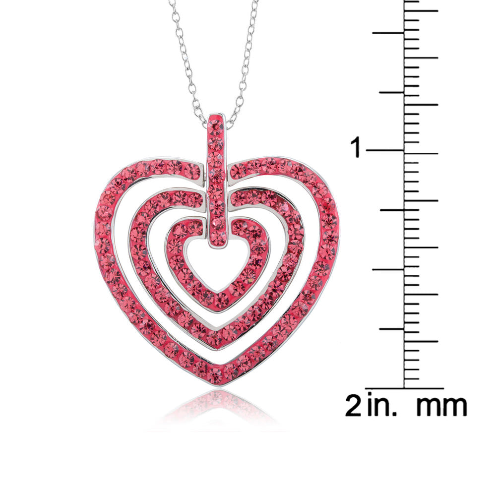 Inspired Swarovski Crystal Pink Heart Necklace