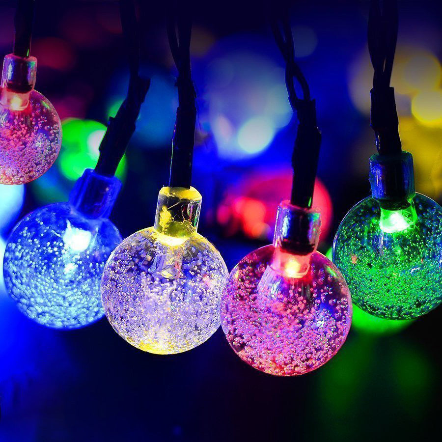 20 LED 16Ft Crystal Ball Solar String Lights