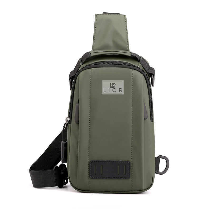 Lior Sling Backpack Chest Bag with USB Socket Small Travel Hiking Daypack