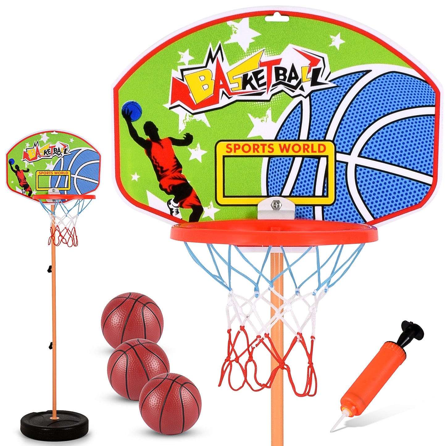 Kids Basketball Hoop Play Set – Adjustable Height 25-52 Inches