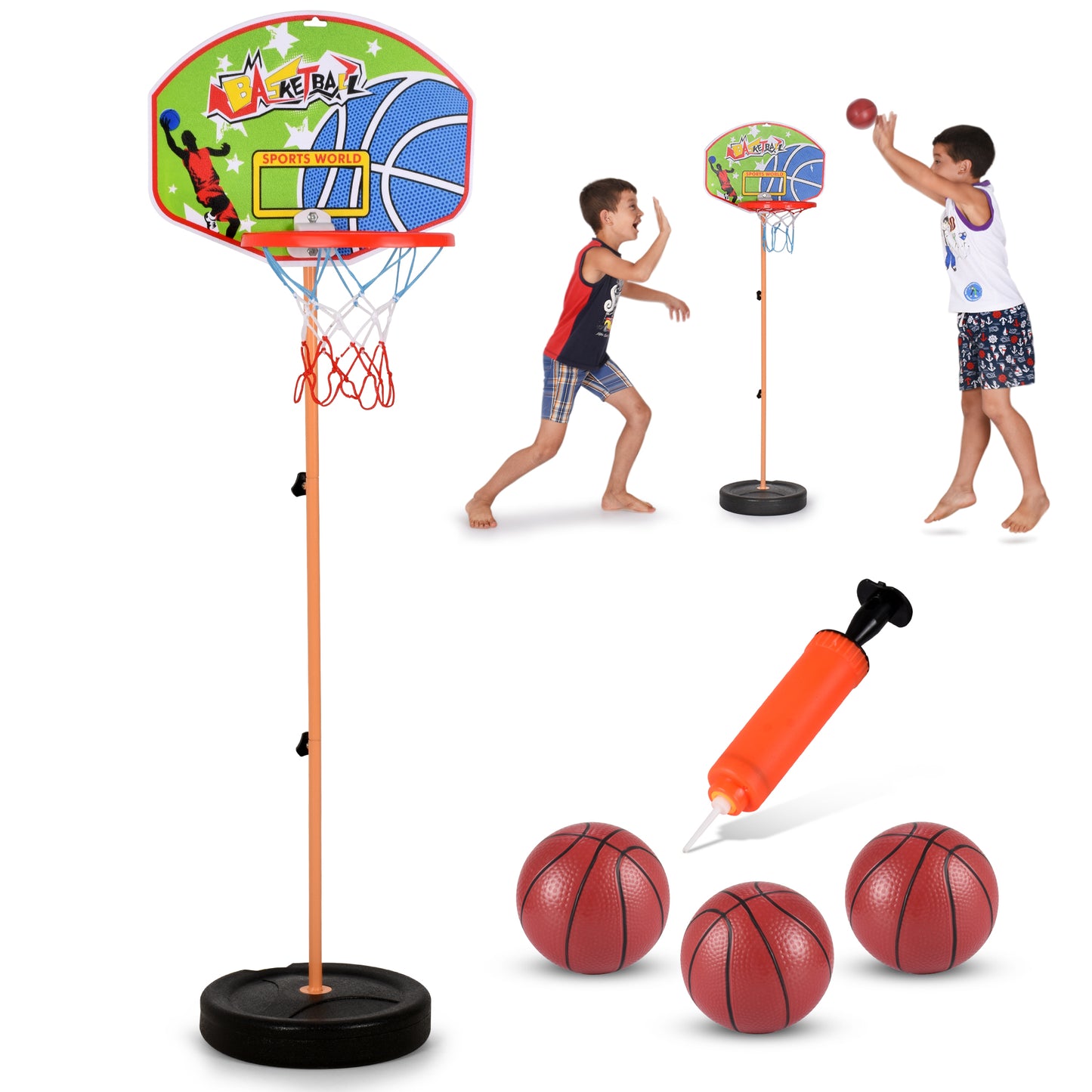 Kids Basketball Hoop Play Set – Adjustable Height 25-52 Inches