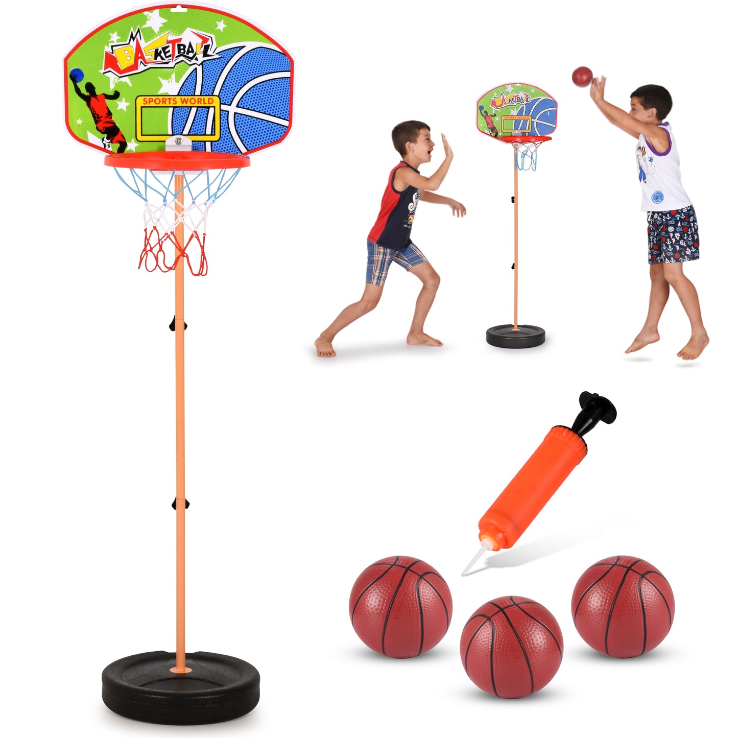 Kids Basketball Hoop Play Set – Adjustable Height 25-52 Inches