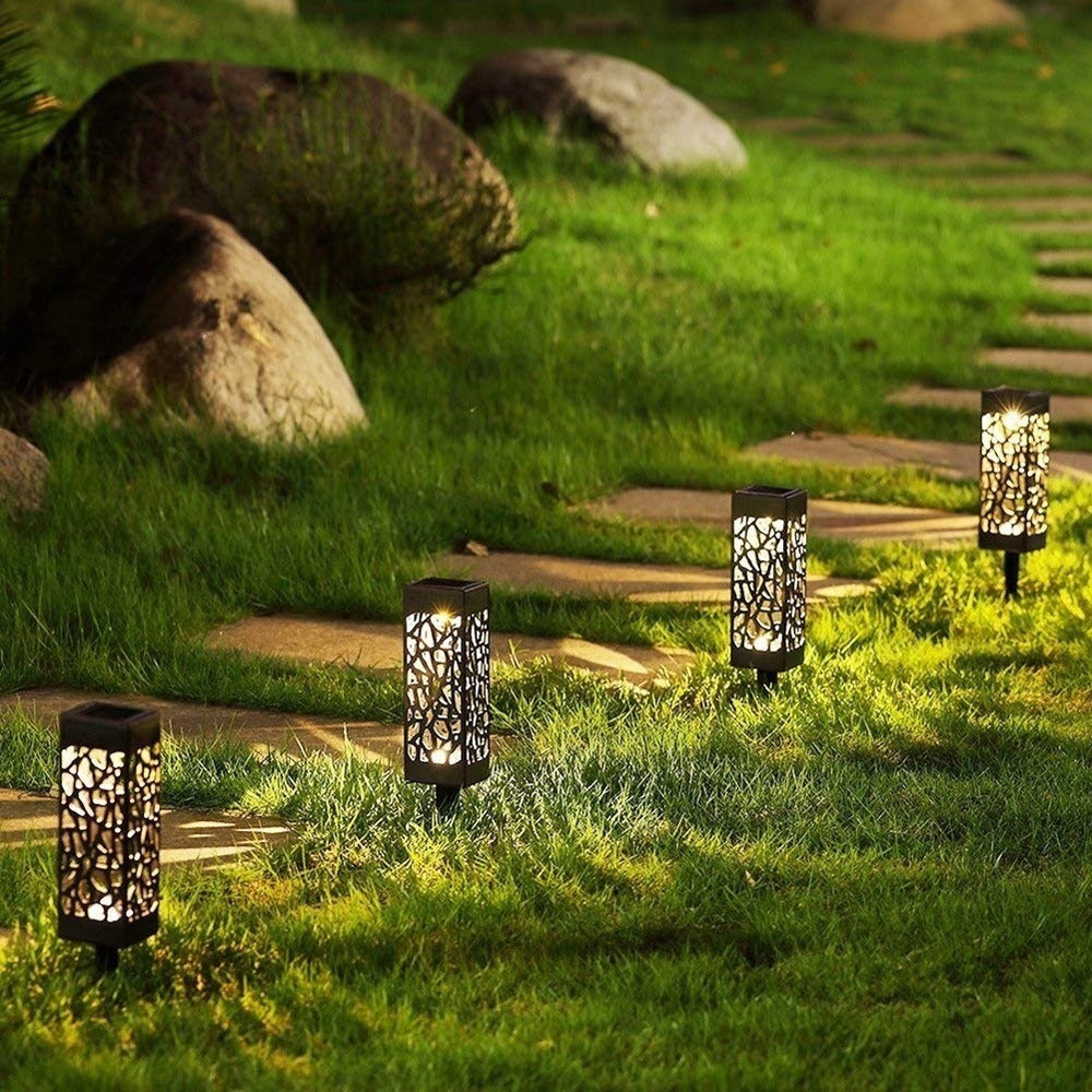 4-Pack: LED Outdoor Waterproof Hollow Solar Garden Lights