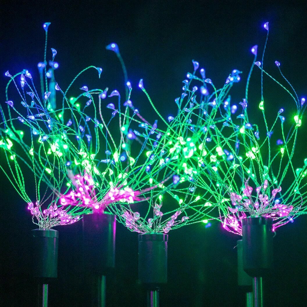 2 Pack: LED Solar Firework Garden Light