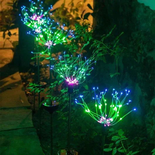 2 Pack: LED Solar Firework Garden Light