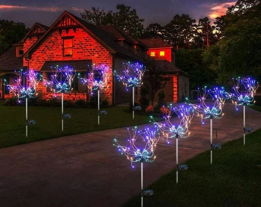 2 Pack: LED Solar Firework Garden Light