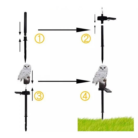 2 Pack Owl Figure Solar LED Lights