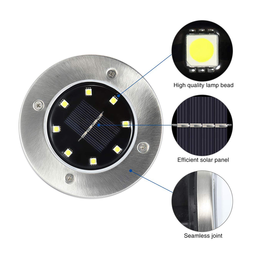 16-Pack Outdoor Waterproof Solar Ground/Pathway Lights 8-LED