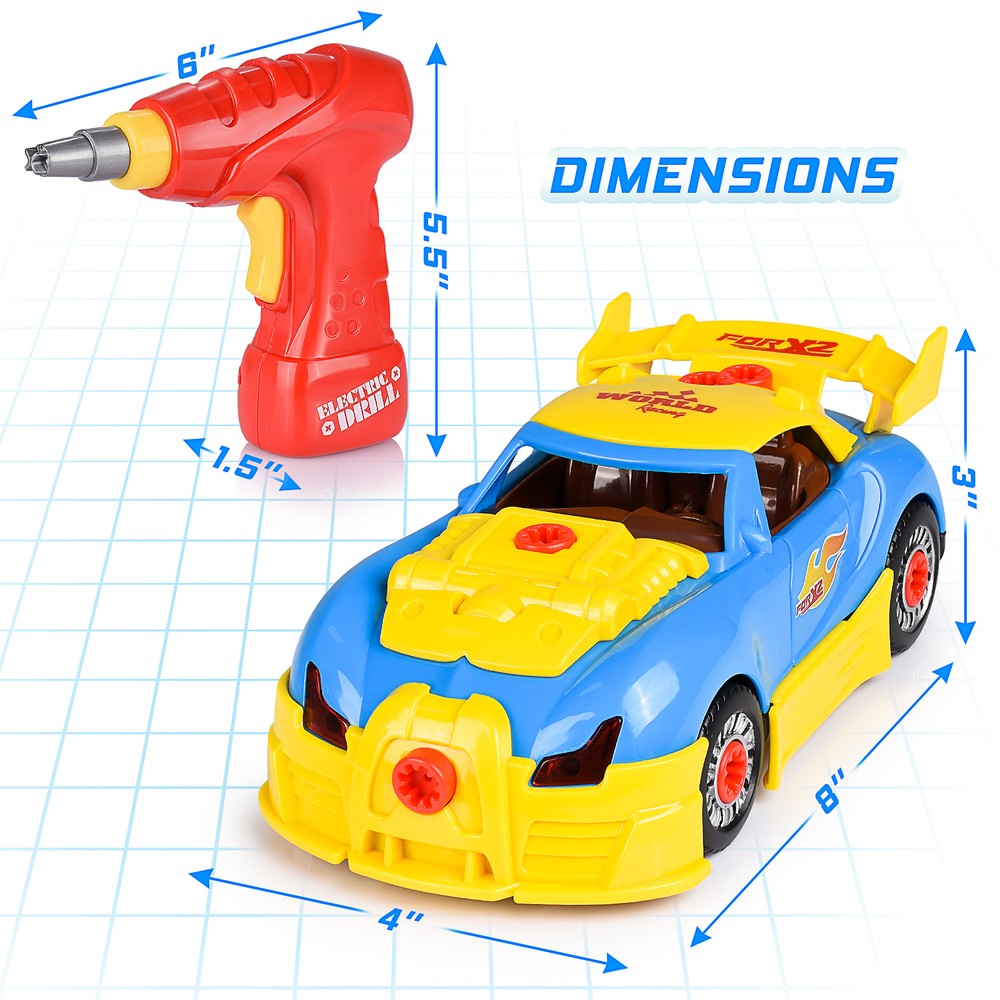Kids’ Take Apart Racing Car Toy: 30-Piece Construction Play Set - MITOPDEAL