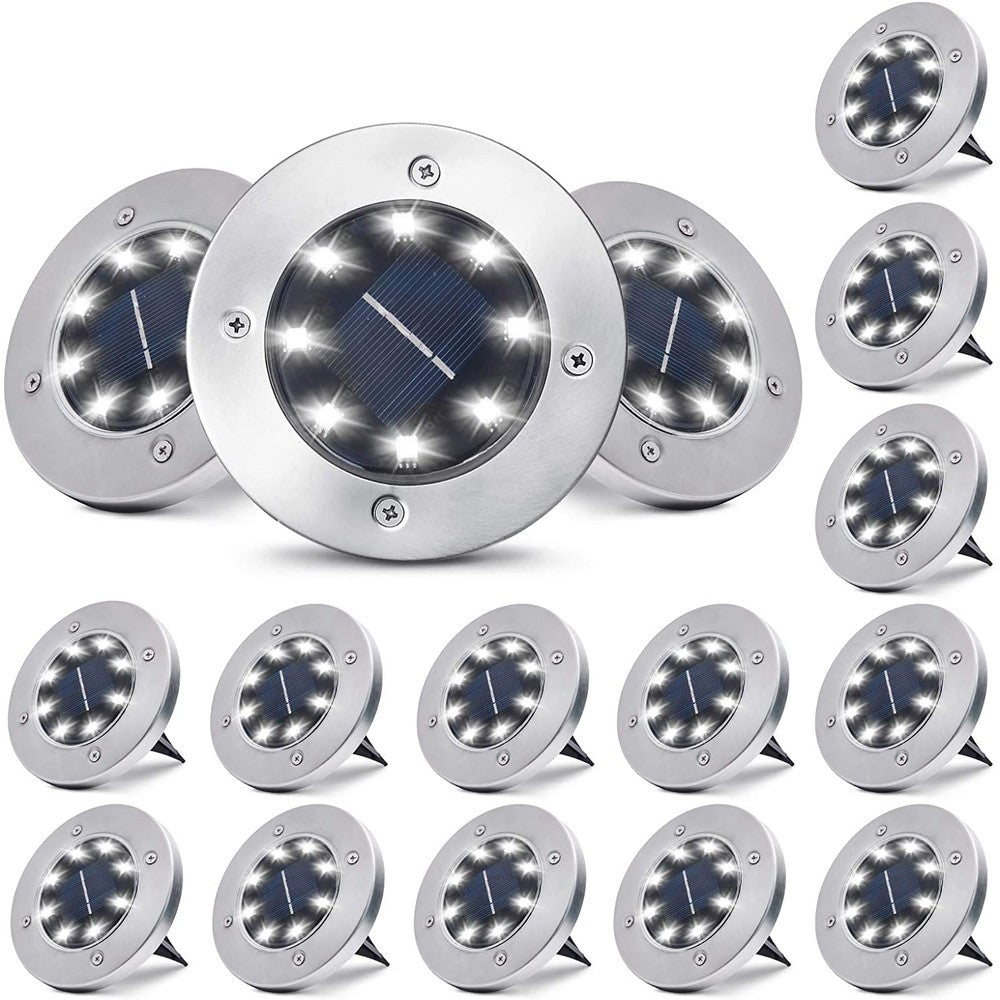 16-Pack Outdoor Waterproof Solar Ground/Pathway Lights 8-LED