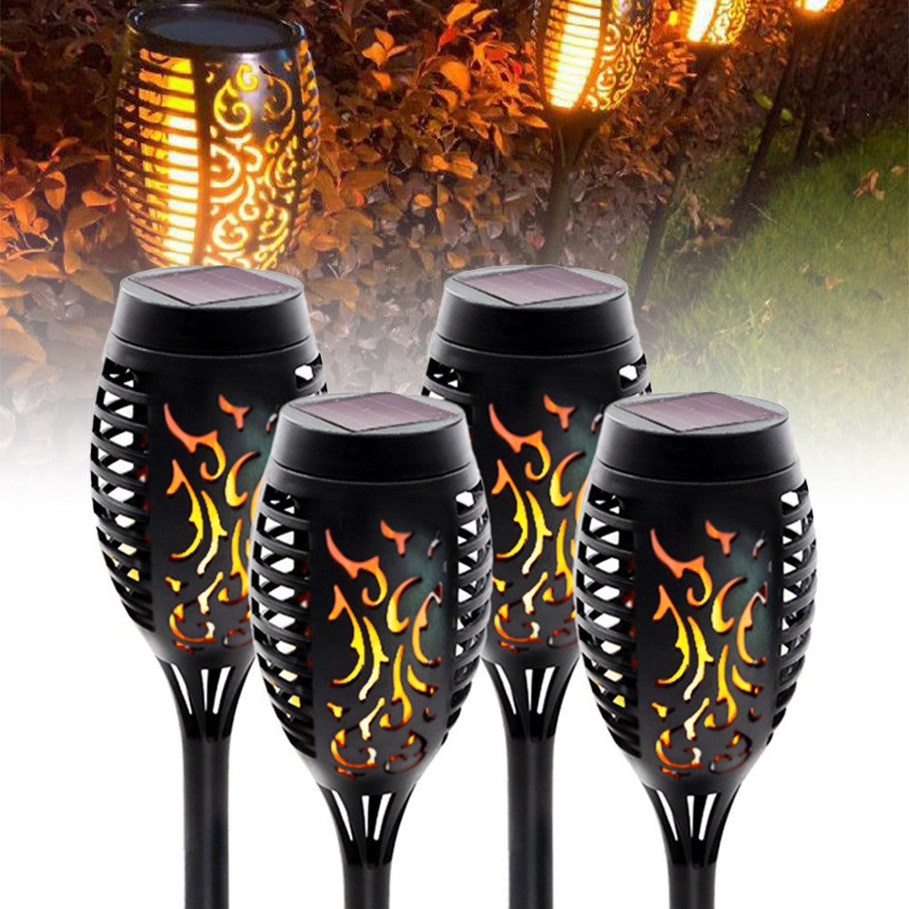 12 Pack: 12 LED Tiki Torch Solar Flickering Lights