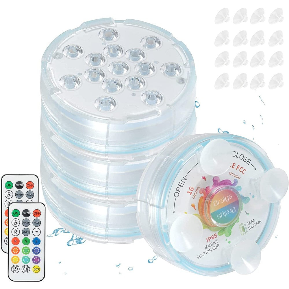 4-Pack Decorative Waterproof Battery Operated LED Lights - 16 Changing Colors - MITOPDEAL